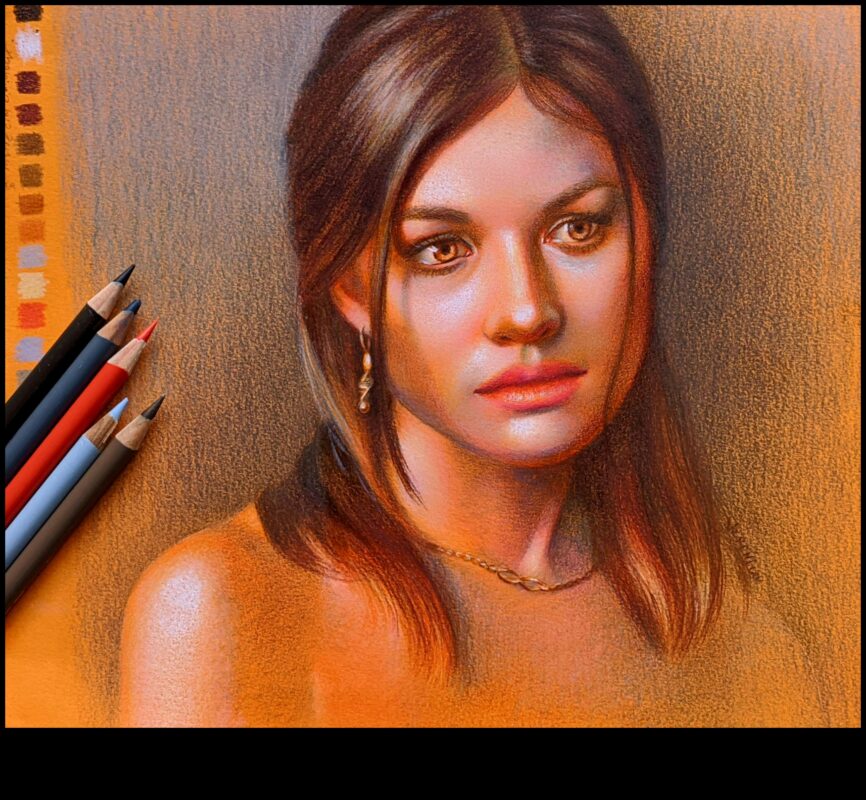Portret cu creion colorat: transmiterea personalității cu nuanțe