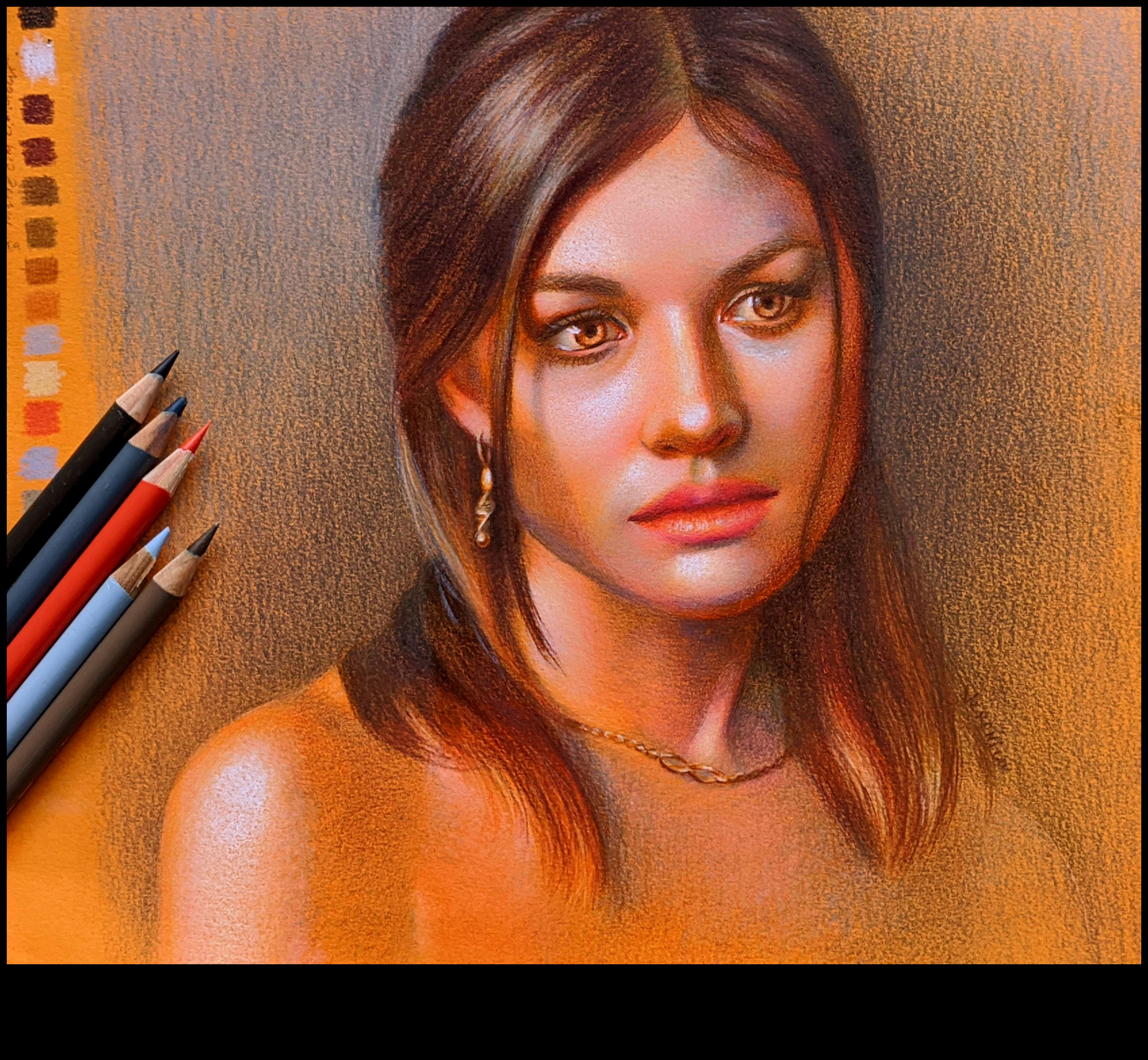 Portret cu creion colorat: transmiterea personalității cu nuanțe